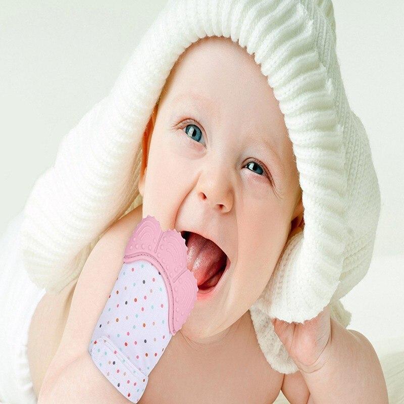 Comfortable Baby Teether Glove Mitt Toy