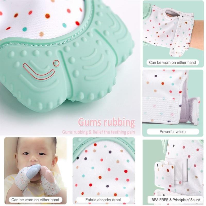 Comfortable Baby Teether Glove Mitt Toy